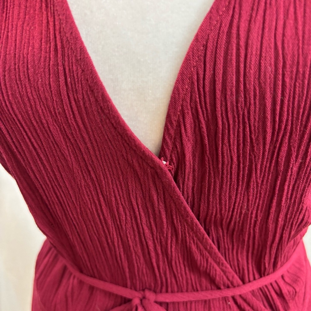 Ladies Lulu’s Evolve Burgundy Wrap Maxi Dress Size Small - Picture 12 of 12